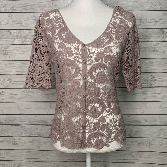 Vintage Crotchet Womens Top By Say What Sz SM - Picture 1 of 6